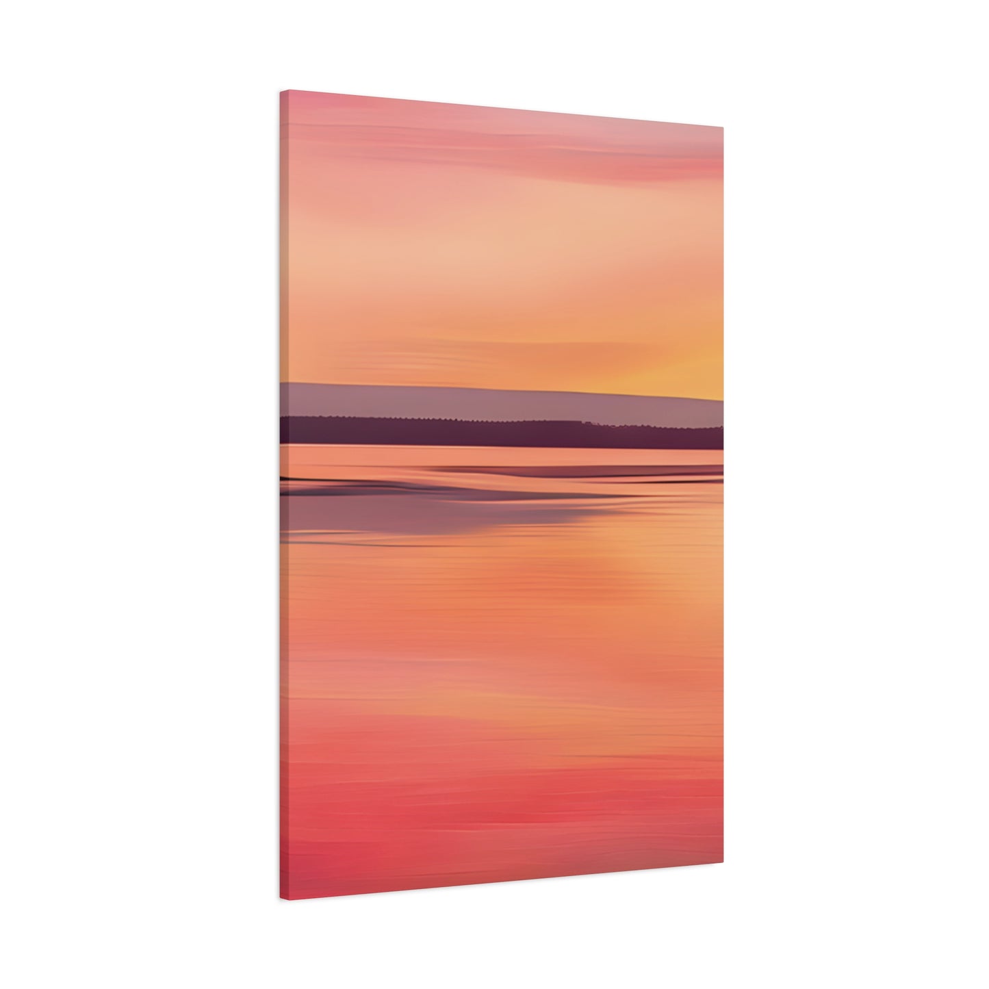 Serene Sunset Canvas Print | Abstract Landscape Wall Art | Pink and Orange DecorMatte Canvas, Stretched, 1.25"