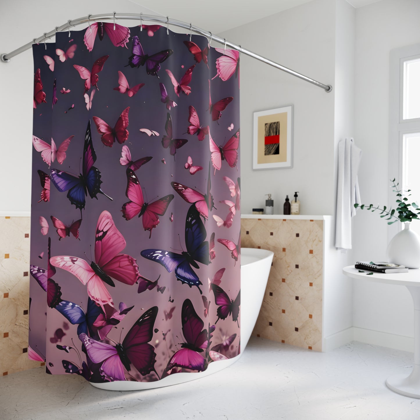Butterfly Shower Curtain | Colorful & Whimsical Bathroom Decor