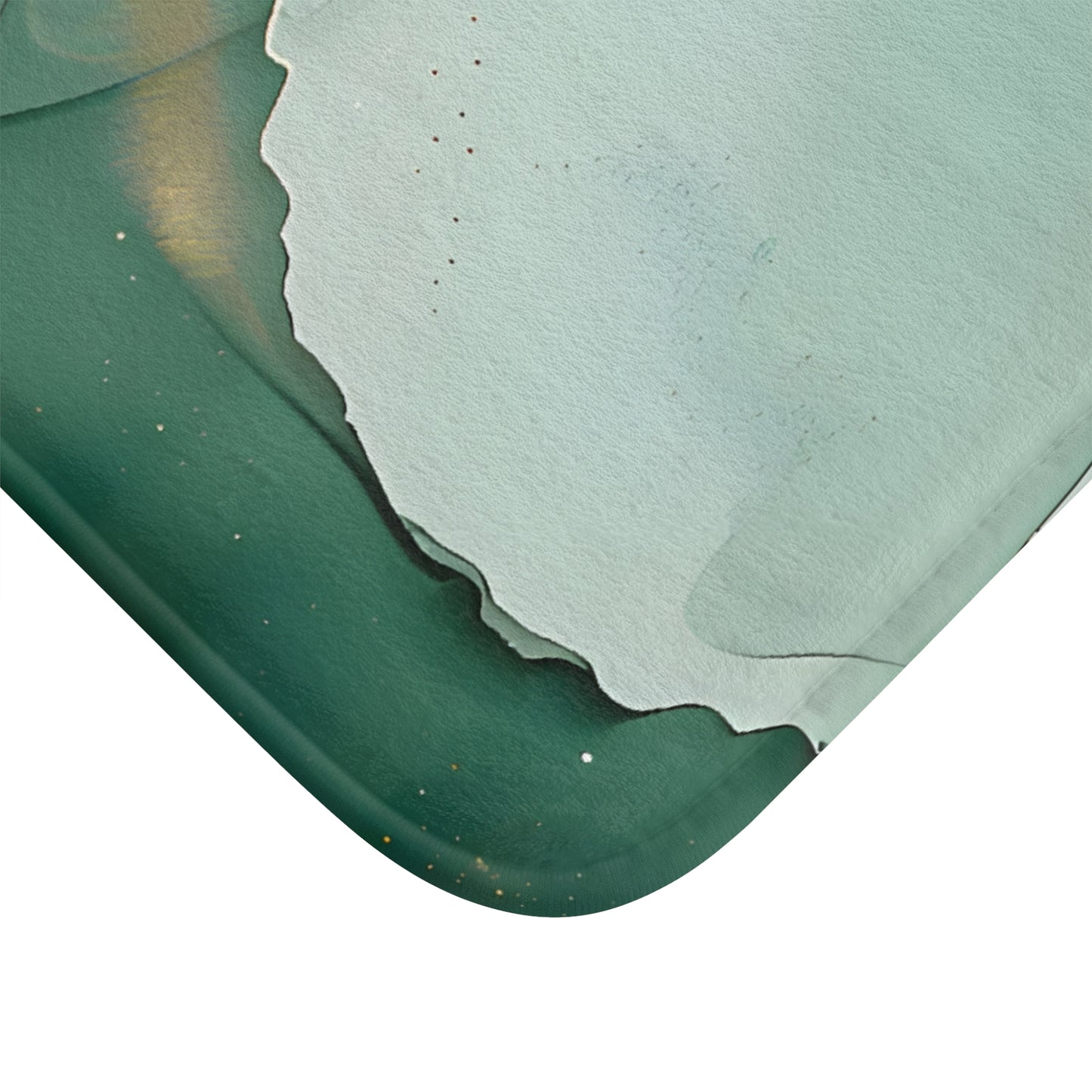 Abstract Green and Gold Bath Mat | Modern Bathroom Decor